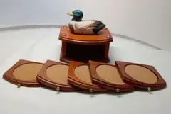 MALLARD WOOD COASTER SET 木製 コースター 鴨 かも