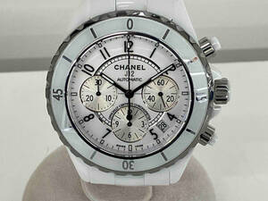 【ウィンターセール特価】CHANEL／J12 H1007 D.M.96*** クロノグラフ　41mm 自動巻き　白文字盤　メンズ　付属品無し