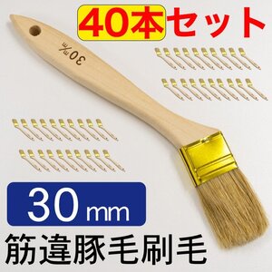 【40本セット】豚毛 筋違い 刷毛30mm 万能刷毛 10号 30mm 刷毛すじがでにくい 木工 工芸 はけ ハケ 塗装用刷毛 油性塗装 ntk00014850-40p