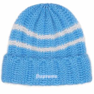 Supreme Brushed Stripe Beanie Blue ニット帽