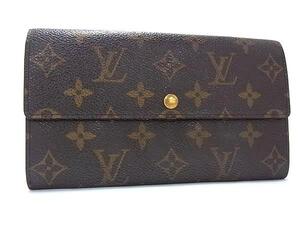 1円 LOUIS VUITTON ルイヴィトン M61725 モノグラム ポシェット ポルトモネクレディ 二つ折り 長財布 ウォレット ブラウン系 FE7354