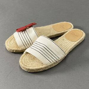 ♪4f15 《美品》 CASTANER カスタニエール crab detail raffia sandals エスパドリーユ クラブサンダル サイズ35 ホワイト レディース カニ