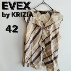 B103【EVEX by KRIZIA】ノースリーブ　トップス　フリル　春夏