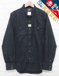 8T6742/未使用品 RRL ブラックウエスタンシャツ