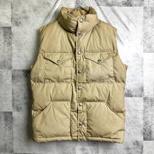 70s USA製 THE NORTH FACE ノースフェイス ダウンベスト 茶タグ ベージュ XS