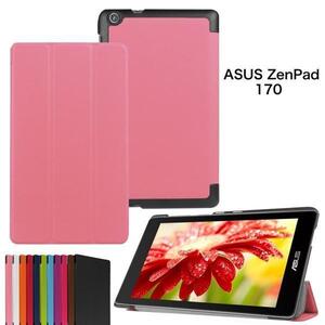 ASUS ZenPad C 7.0 Z170C タブレット専用三つ折ケース☆ピンク