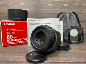 CANON キャノン EF-S 60mm F2.8 USM 単焦点レンズ ケース 元箱付き #58