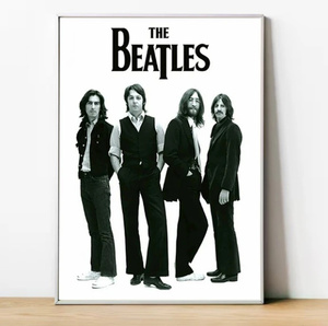  C3339 ビートルズ The Beatles ジョン・レノン ポール・マッカートニー キャンバスアートポスター 50×75cm イラスト 海外製 枠なし 
