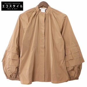 Max Mara マックスマーラ 23AW キャメル ナイロン バルーンスリーブ MARCO ブラウス ブラウン 36 トップス ポリエステル レディース 中古