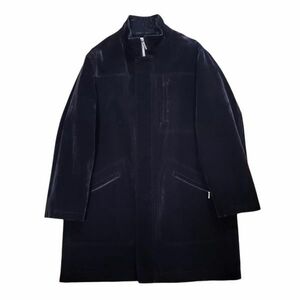 26●b429◎◎3【Lサイズ】日本製 RYKIEL HOMME スエード調 ナイロン 基布コットン スタンドカラー コート ブラック リキエルオム メンズ▲3