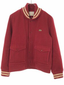 LACOSTE ラコステ メルトンウールスタジャン レッド 4 ITZZPOSQ0MTQ