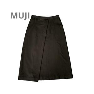 178　無印良品　MUJI ロング　ミモレ丈　スカート　タイト　セミフレア　L