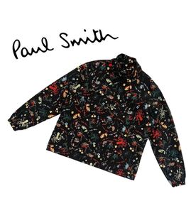 【美品】PaulSmith ポールスミス ハーフジップ 長袖パーカー プルオーバーブルゾン ポケット 総柄 メンズL