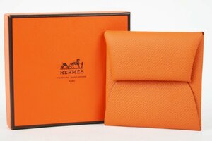 【新品同様・未使用】HERMES エルメス バスティア エプソン □J刻印 コインケース 小銭入れ 財布 ブランド【PQ6】