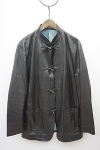 美品 23SS RAINMAKER レインメーカー ORIENTAL LEATHER JACKET オリエンタル レザー ジャケット 西陣織 RM231-001 黒48 1029N▲