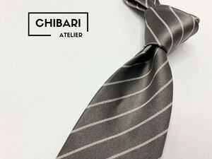 【超美品】United Arrows　ユナイテッドアローズ　レジメンタル柄 ネクタイ 3本以上 送料無料 メンズ シルバーグレイ　光沢　0105030