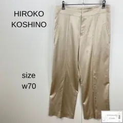 HIROKO KOSHINO ヒロココシノ パンツ センタープレスズボン 光沢有