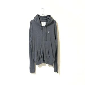 ★Abercrombie&Fitch アバクロンビー＆フィッチ★メンズ ジップアップ カシミア混 ニット パーカー セーター グレー size M 管:B:02