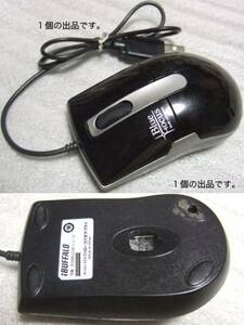 BlueLEDマウス(黒,USB,自然な握り心地,小型)。