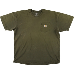 古着 カーハート Carhartt ロゴパッチ 半袖 ワンポイントロゴポケットTシャツ メンズXL /eaa429884