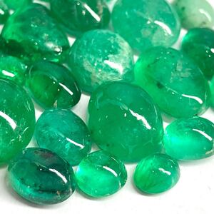 1円〜!!≪天然エメラルドおまとめ23.5ct≫j 約4.7g ルース 裸石 宝石 ジュエリー jewelry emerald ベリル カボション w3の25