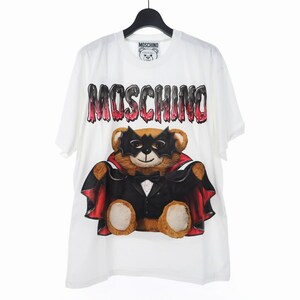 未使用品 モスキーノ MOSCHINO 20SS バッド テディベア プリント Tシャツ カットソー 半袖 XL ホワイト 白 A0711 レディース