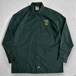 【Dickies】ディッキーズ UAB BLAZERS ワッペン ワークシャツ カレッジ グリーン アメカジ 刺繍