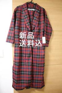 ☆即決 新品送料込 MILKFED. PLAID SHAWL COLLAR COAT RED ONE SIZE ミルクフェド レッド 赤