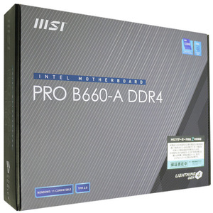 【中古】MSI製 ATXマザーボード PRO B660-A DDR4 LGA1700 元箱あり [管理:1050019230]