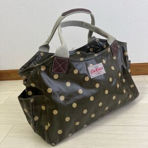 キャスキッドソン Cath Kidston ビニール　ドット柄　ハンドバッグ カーキ 総柄　6920HF