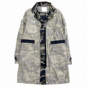 18aw サカイ sacai インサイドアウト ミリタリー カモフラ モッズ コート 迷彩 ロング ジャケット ブルゾン 18-01823M メンズ ◆11