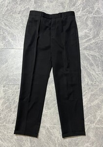 SAINT LAURENT PARIS 2019 1 Tuck Wool Slacks サンローラン パリ 2019年 ヴァカレロ ウール 1タック スラックス パンツ 46 黒 ブラック