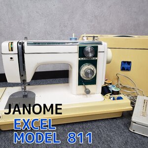 ミシン JANOME ジャノメ 811型 EXCEL エクセル レトロ 手工芸 ※ 通電は確認 手芸 洋裁 裁縫 ハンドメイド 小道具【140n821】