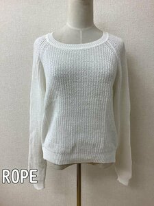 ロペ (ROPE) 白コットンニット ローゲージ サイズM