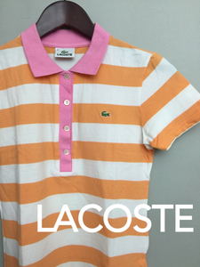 ♪△ラコステ LACOSTE レディース女性 半袖ポロシャツ 鹿の子