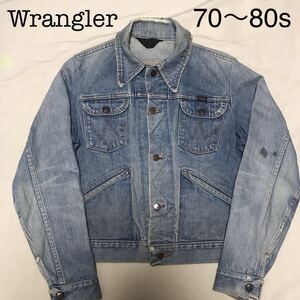 Wrangler デニムジャケット ヴィンテージ USA製 Gジャン　ジージャン　M ラングラー　124mj 70s 80s