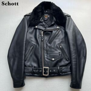 【極美品】Schott 613US ワンスター ライダースジャケット ボア付