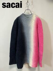 II0058★20 近年モデル Sacai サカイ メンズ 23AW 23-06894 Tie Dye Knit Pullover タイダイ グラデーション プルオーバー ニット JPタグ