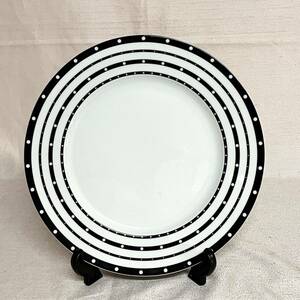 アビランド　リモージュ　HAVILAND LIMOGES　”Voilette”　大皿　盛皿　ブラックドット　1枚　フランス（3080）未使用