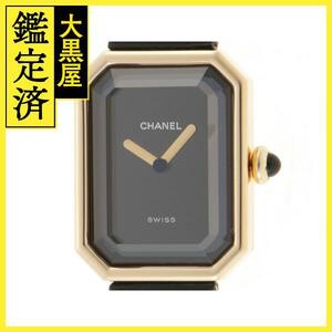 CHANEL　シャネル　プルミエール　H0090　YG/革　クオーツ　レディース　ブラック文字盤【207】2147400257394