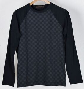 10AW LOUIS VUITTON DAMIER long sleeve T-SHIRT tee size XXS ルイヴィトン ダミエ 長袖 Tシャツ b8578