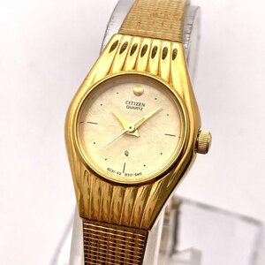 【稼働】CITIZEN シチズン 6031-S60899 ゴールドカラー クォーツ レディース腕時計 11-44-D