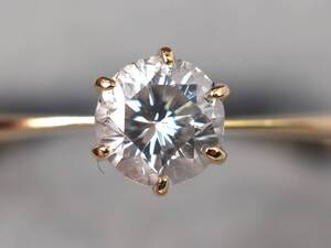 【5429E】K18 天然ダイヤモンド 0.39ct/1.5g/リング 指輪 ♯15.5