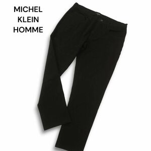 MICHEL KLEIN HOMME ミッシェルクラン オム 通年 ストレッチ★ テーパード アンクル★クロップド パンツ Sz.48　メンズ 黒　C4B03683_8#R