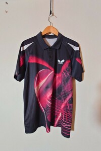 バタフライ Butterfly ゲームシャツ ポロシャツ XLサイズくらい　卓球ウェア 日本卓球協会公式 トレーニングシャツ メンズ
