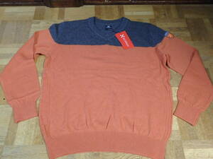 ★MONTURA　モンチュラ〓WASHABLE CASHMERE MAGLIA カシミヤ100％ニット〓L　新品 オレンジ グレー 定価2.5万 MMVCJ0X