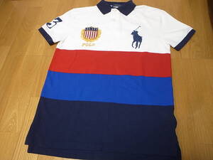 【送料無料 即決】Polo Ralph Lauren Big Pony ビッグポニー Color Block カラーブロック ポロシャツ 白x赤x青x紺 CUSTOM SLIM FIT XS 新品