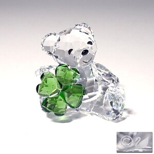 侍◆【SWAROVSKI スワロフスキー】クリスタル Kris Bear クリスベア『Good Luck グッドラック』オブジェ 置物 フィギュリン 18