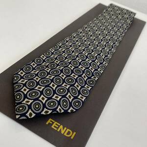 FENDI(フェンディ) ダークネイビー丸柄ネクタイ