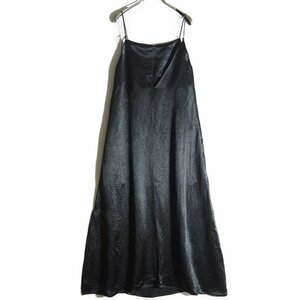 P1306f19　▼CITYSHOP シティショップ▼　22SS CAMI MAXI DRESS サテンキャミソール マキシ丈 ワンピース ブラック / アセテート 黒 春夏